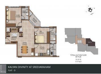 Kalyan divinity 2 Bedroom floor key plan