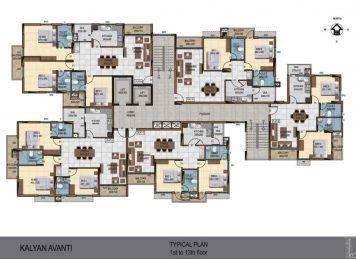 Kalyan Avanti 2 Bedroom floor plan Layout