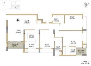 Kalyan Centrum 3Bedroom Floor plan layout