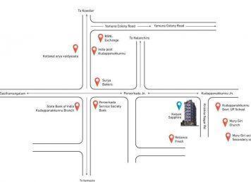 Location map of Kalyan Sapphire Trivandrum