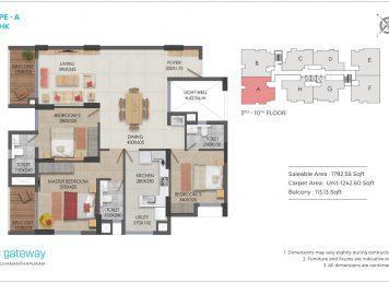 Kalyan gateway 3 Bedroom floor plan