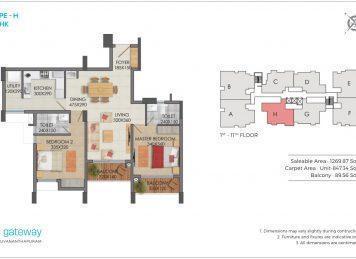 Kalyan gateway 2 Bedroom floor plan